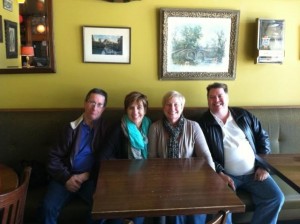 Photo at the late lunch after pre-op.  4/8/2014
