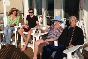 A lovely picture on our first morning back home. Ann surrounded by some of her family: Linda, Nick, Ann, and Jim.