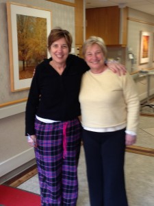 Leslie and Ann are both now dressed and do not look like patients anymore.